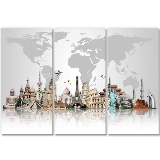 Designart - Famous Monuments Across World - Canvas Art Print